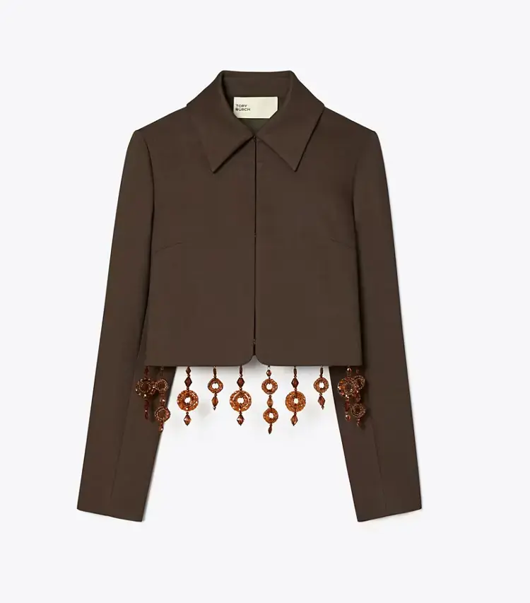 Cropped Crepe Jacket